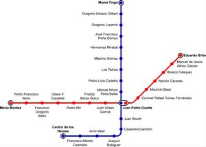 Mapa Metro de Santo Domingo